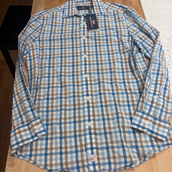 Brand New Vineyard Vines Men’s Classic Fit Plaid Shirt – Size S - Jake Blue - Picture 2 of 10